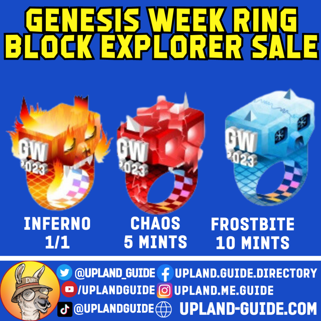 Genesis Week '23 Block Explorers : Upland Guide